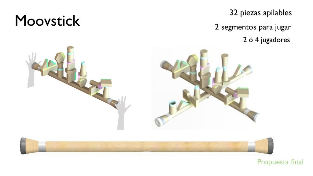 Moovstick 32 piezas apilables 2 segmentos para jugar Propuesta final