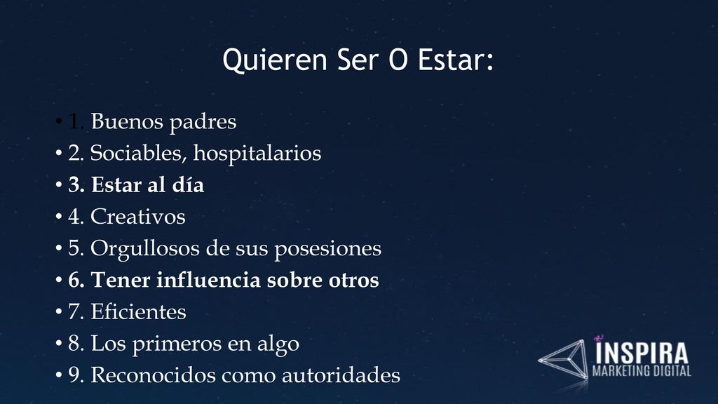 Quieren Ser O Estar: 1. Buenos padres 2. Sociables, hospitalarios
