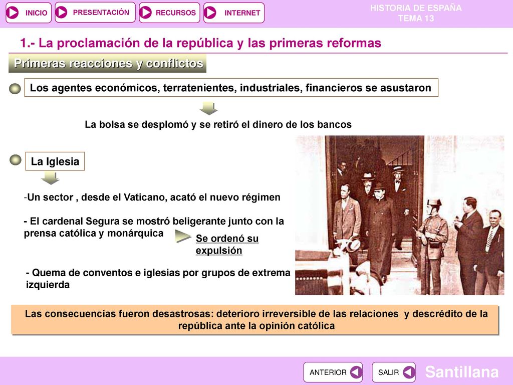 1.- La proclamación de la república y las primeras reformas