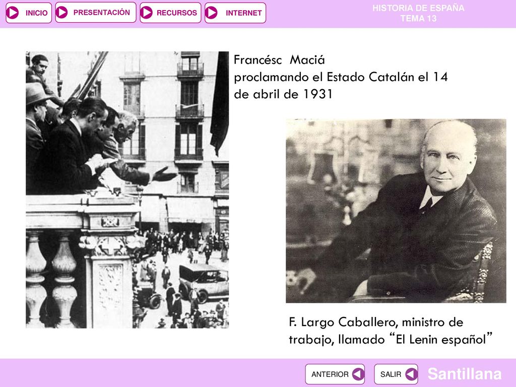 Francésc Maciá proclamando el Estado Catalán el 14 de abril de 1931.