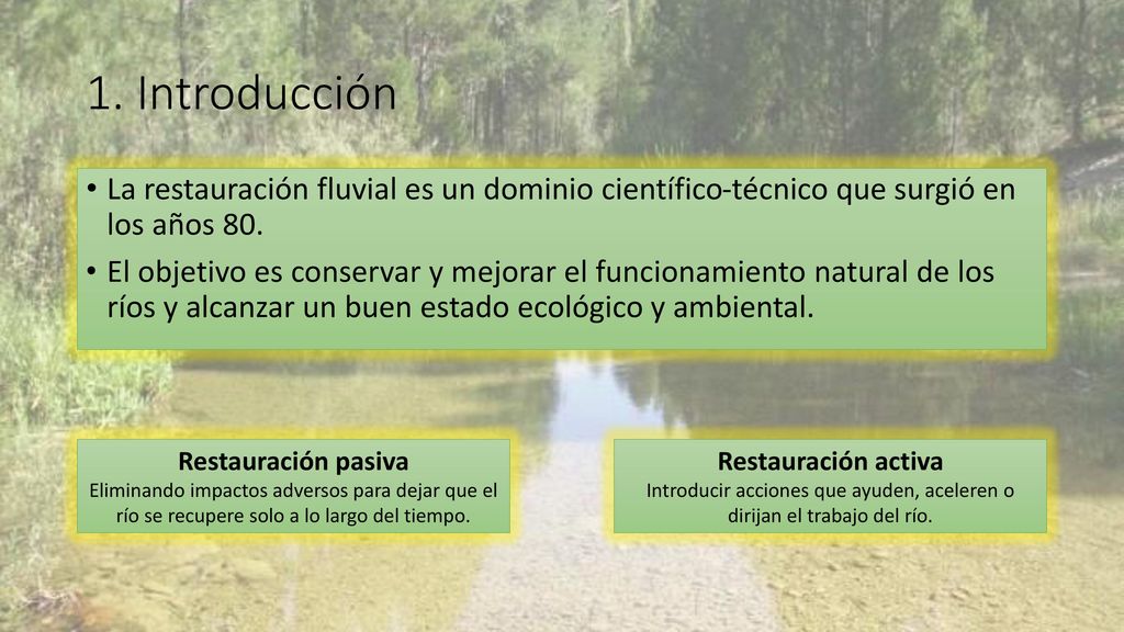 Introducir acciones que ayuden, aceleren o dirijan el trabajo del río.