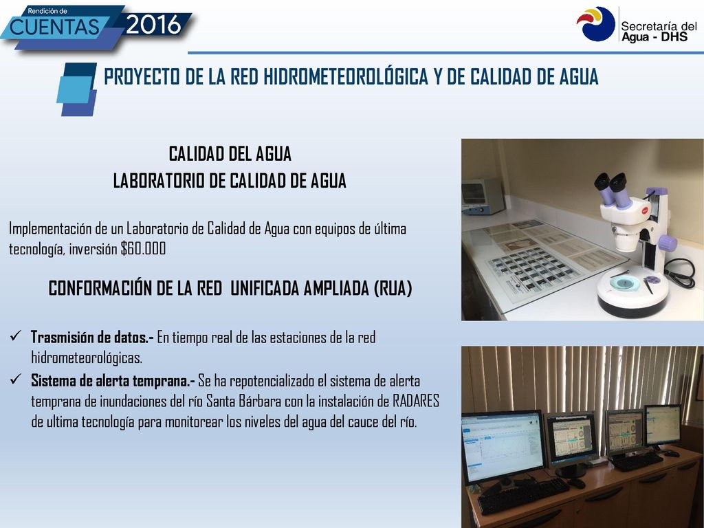 PROYECTO DE LA RED HIDROMETEOROLÓGICA Y DE CALIDAD DE AGUA