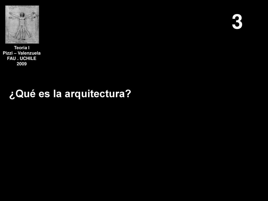 3 ¿Qué es la arquitectura Teoría I Pizzi – Valenzuela FAU . UCHILE