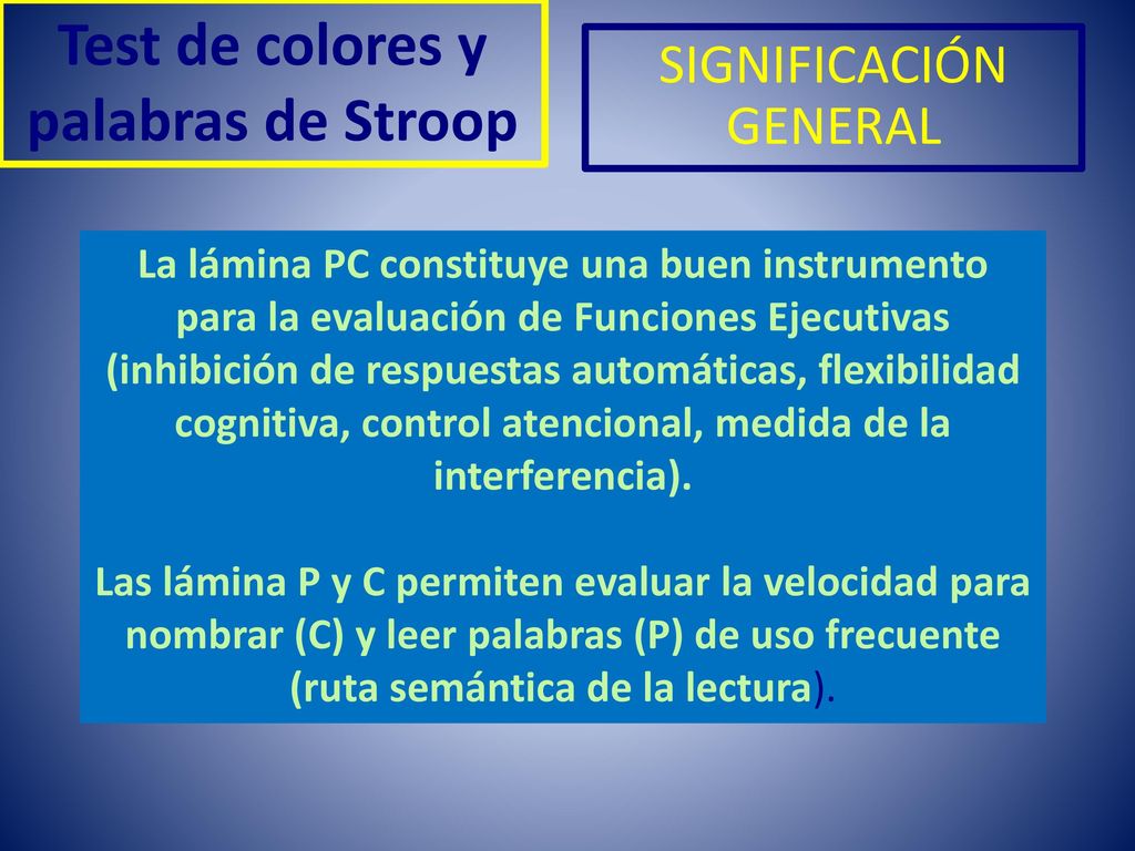 Test de colores y palabras de Stroop