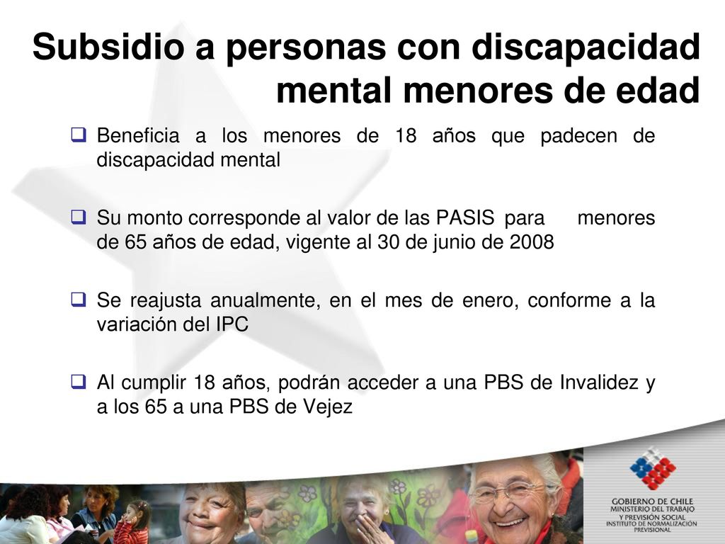 Subsidio a personas con discapacidad mental menores de edad