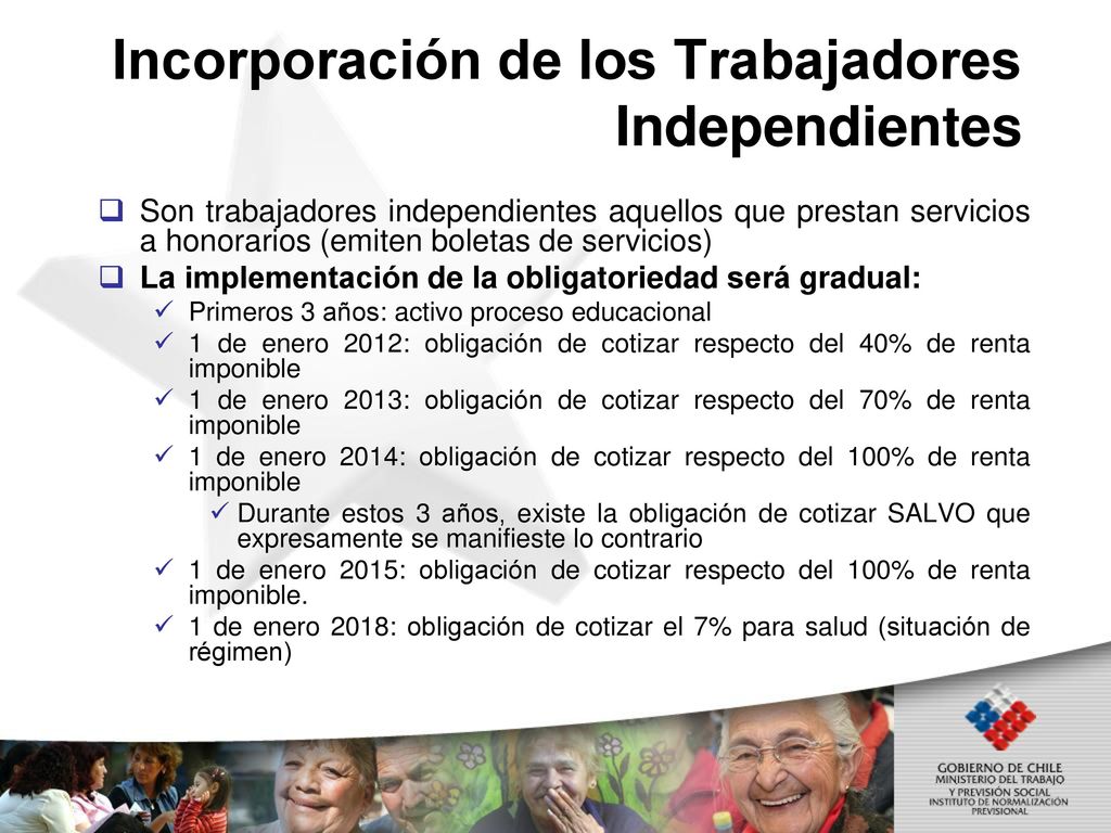 Incorporación de los Trabajadores Independientes