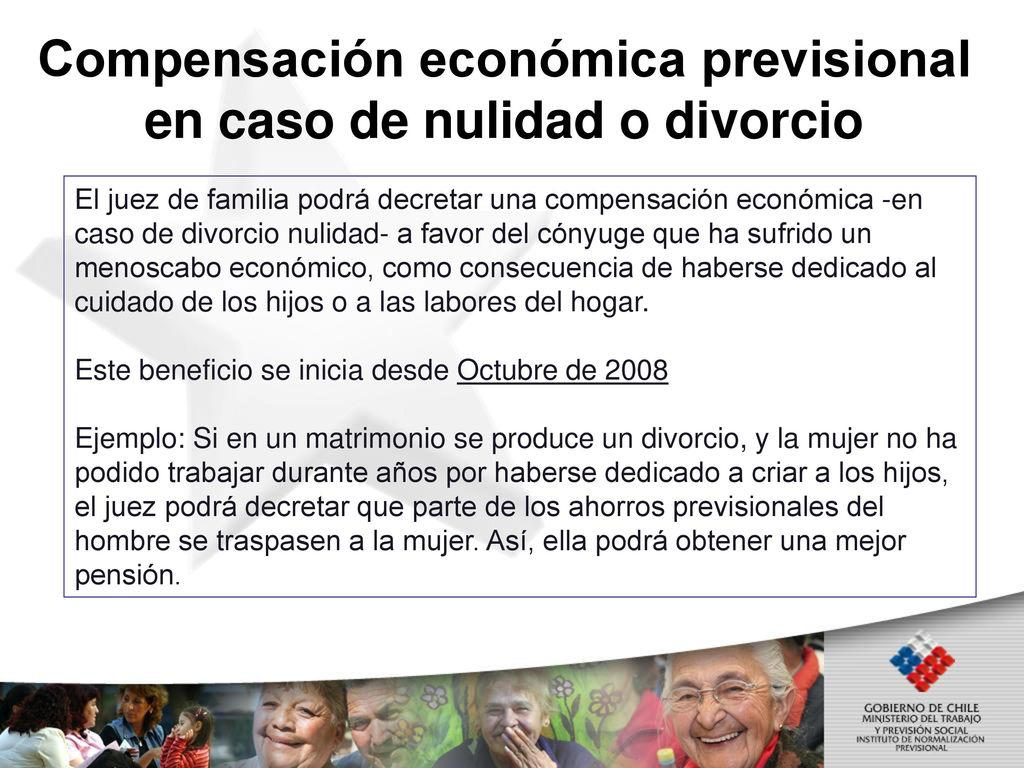 Compensación económica previsional en caso de nulidad o divorcio