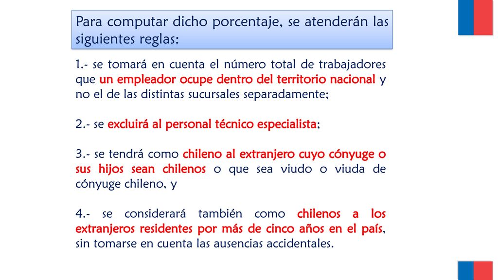 Para computar dicho porcentaje, se atenderán las siguientes reglas: