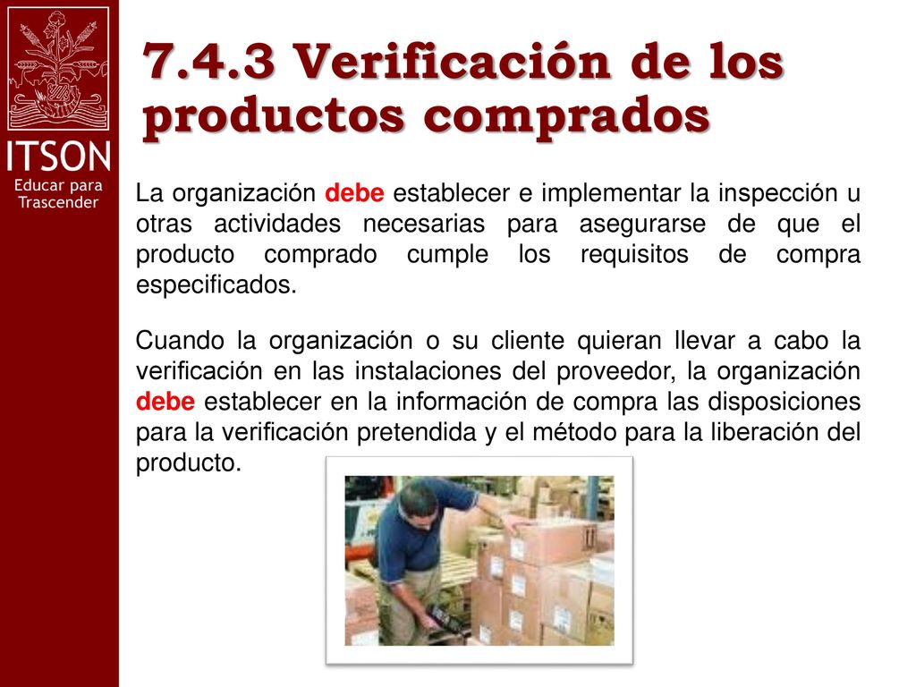 7.4.3 Verificación de los productos comprados