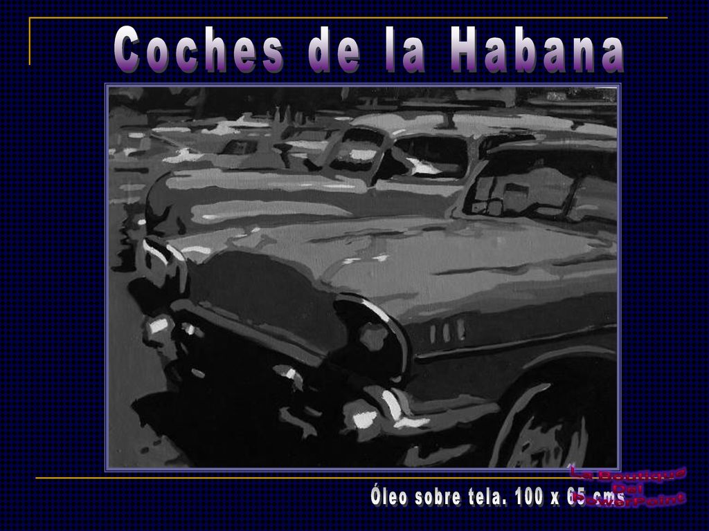 Coches de la Habana Óleo sobre tela. 100 x 65 cms