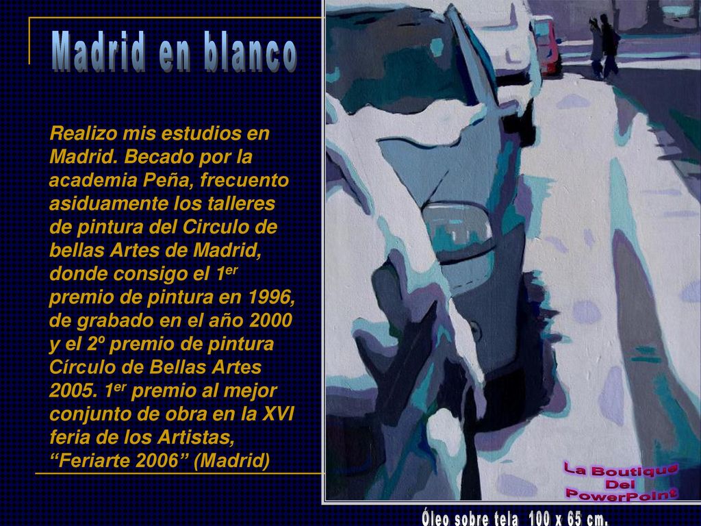 Madrid en blanco Óleo sobre tela 100 x 65 cm.