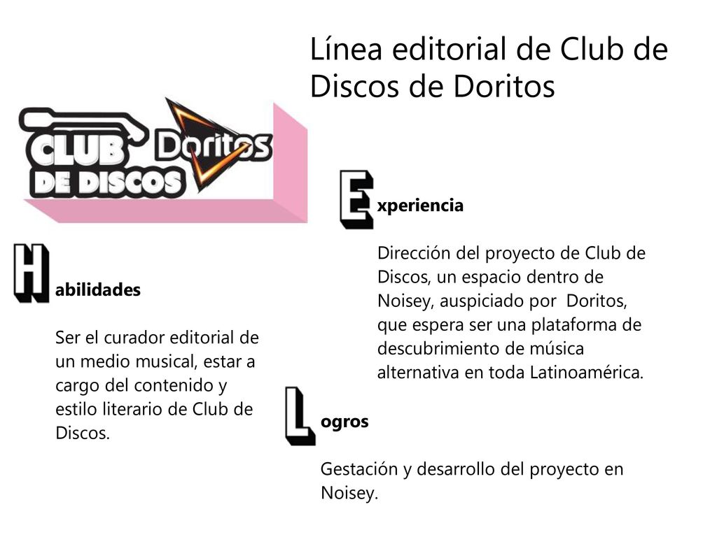 Línea editorial de Club de Discos de Doritos