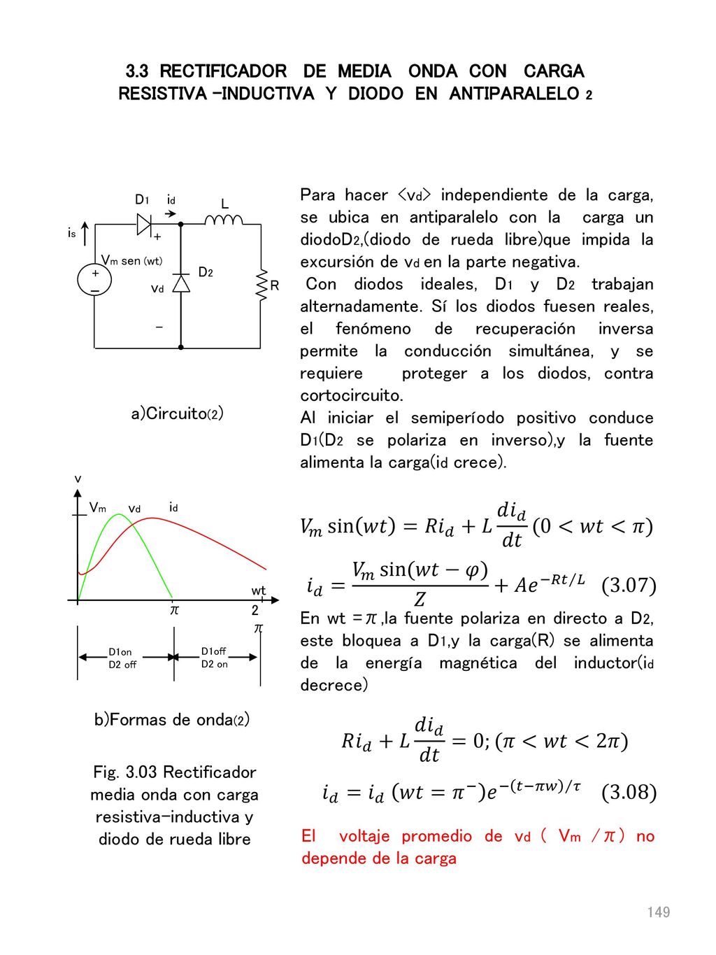 𝑉 𝑚 sin 𝑤𝑡 = 𝑅𝑖 𝑑 +𝐿 𝑑 𝑖 𝑑 𝑑𝑡 (0<𝑤𝑡<𝜋)