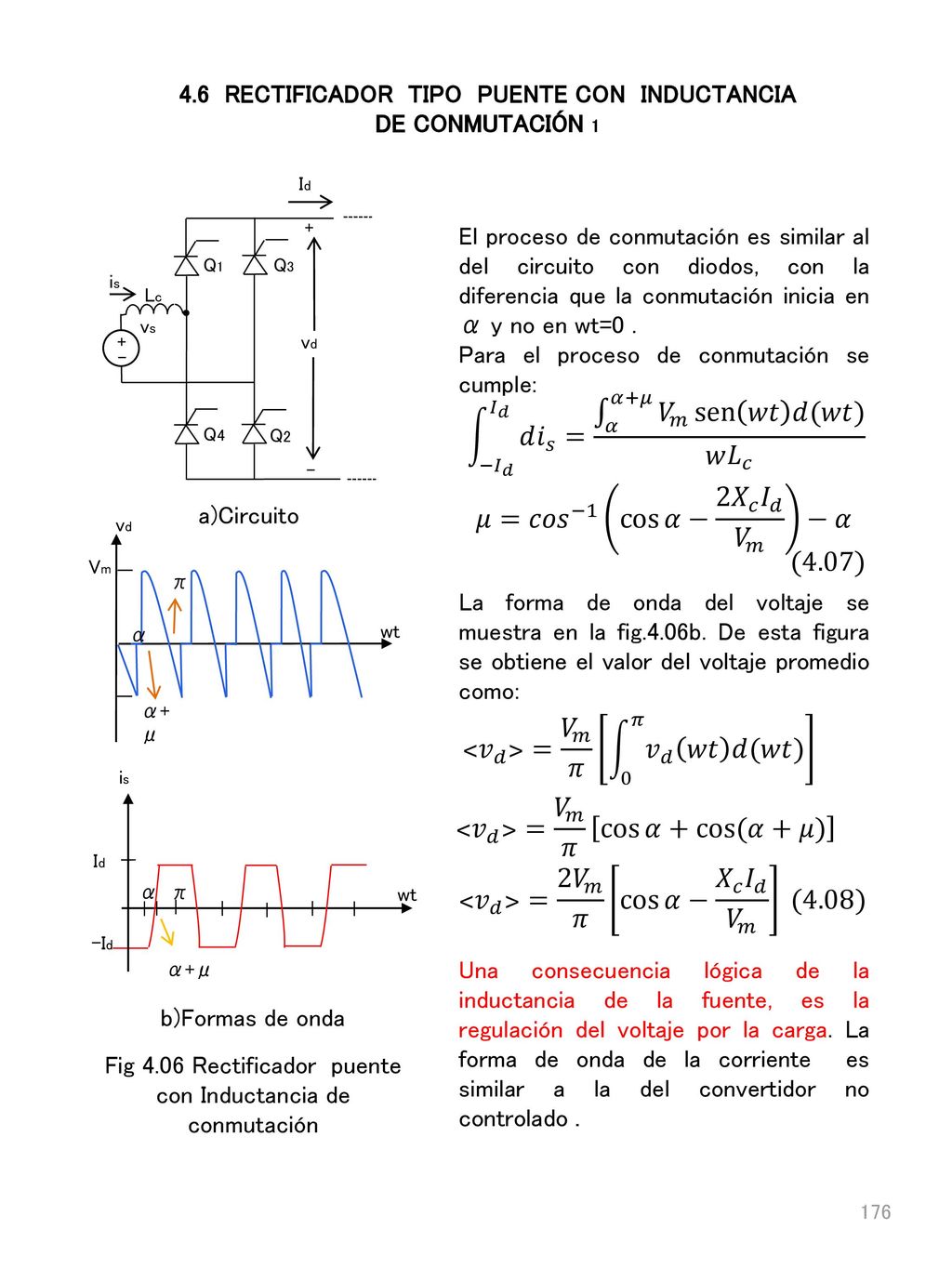 4.6 RECTIFICADOR TIPO PUENTE CON INDUCTANCIA