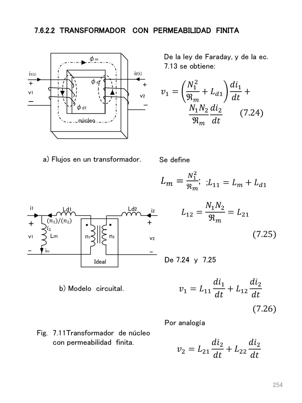 𝐿 𝑚 = 𝑁 1 2 ℜ 𝑚 ; + _ 𝑣 1 = 𝑁 1 2 ℜ 𝑚 + 𝐿 𝑑1 𝑑𝑖 1 𝑑𝑡 +