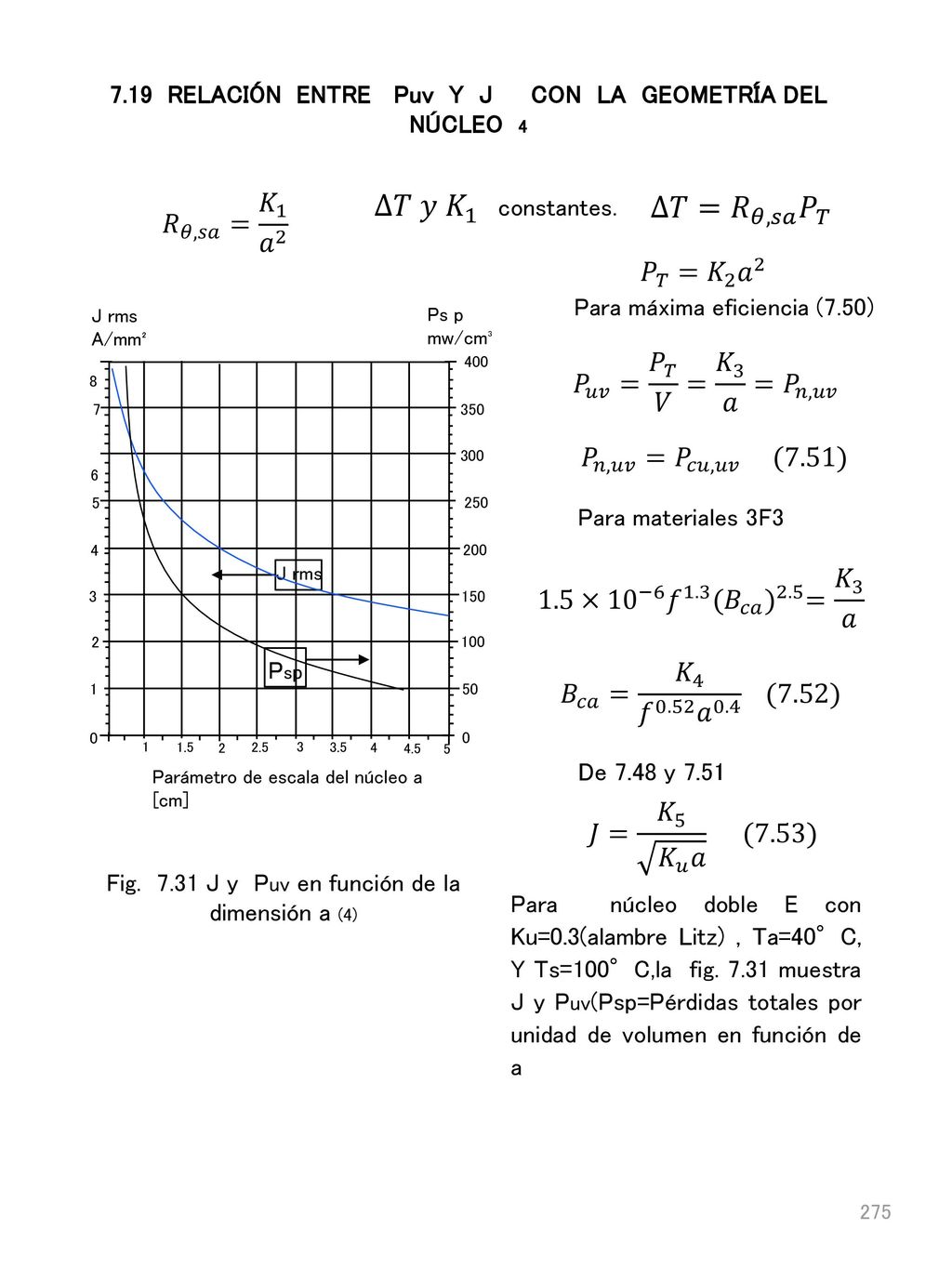 7.19 RELACIÓN ENTRE Puv Y J CON LA GEOMETRÍA DEL NÚCLEO 4