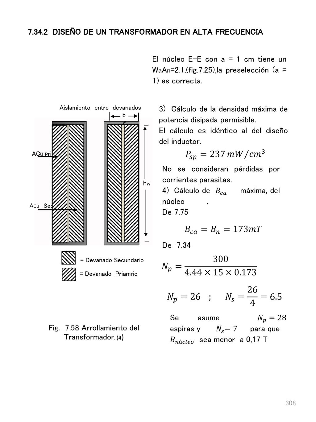 𝑃 𝑠𝑝 =237 𝑚𝑊 𝑐𝑚 3 𝐵 𝑐𝑎 = 𝐵 𝑛 =173𝑚𝑇 𝑁 𝑝 = ×15×0.173
