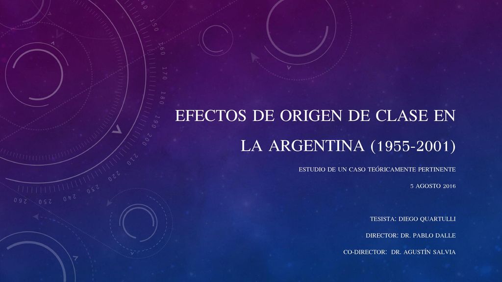 Efectos de origen de clase en la Argentina ( )