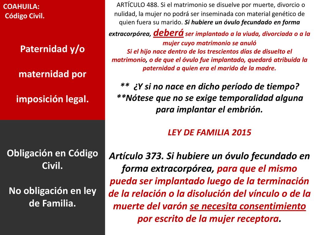 Obligación en Código Civil. No obligación en ley de Familia.