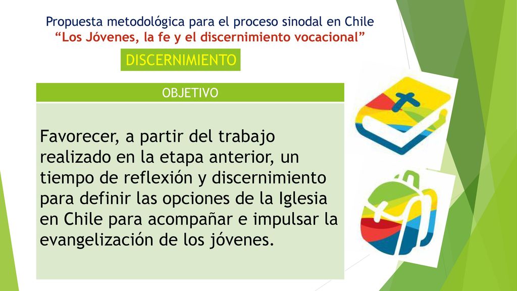 Propuesta metodológica para el proceso sinodal en Chile Los Jóvenes, la fe y el discernimiento vocacional