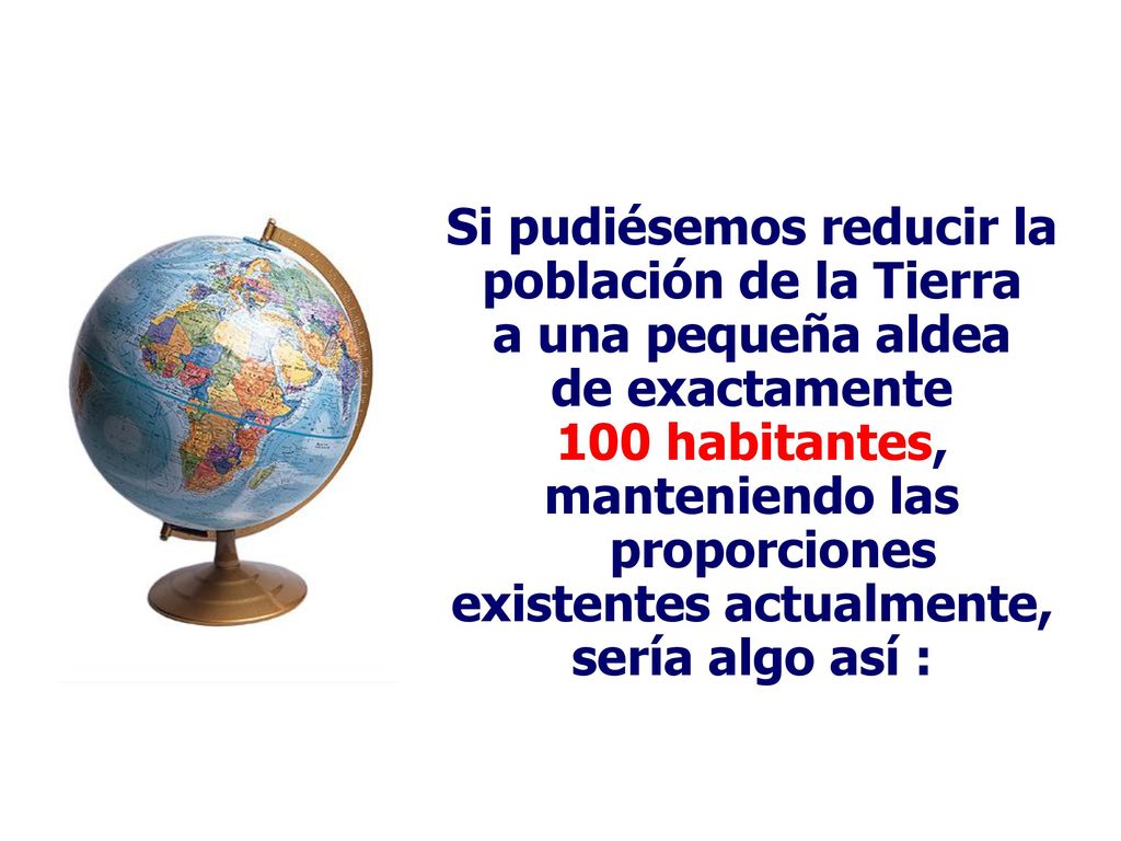 Si pudiésemos reducir la población de la Tierra a una pequeña aldea
