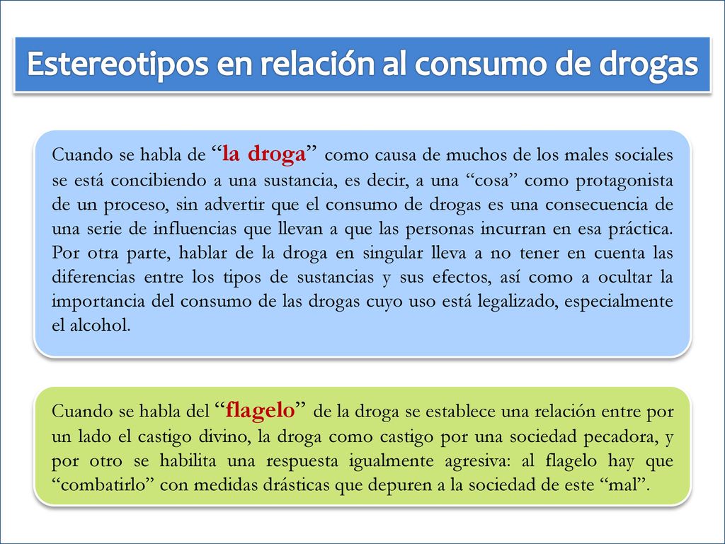 Estereotipos en relación al consumo de drogas