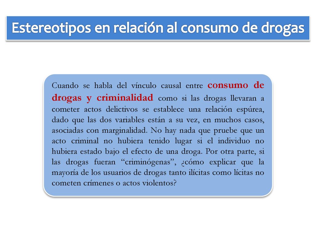 Estereotipos en relación al consumo de drogas