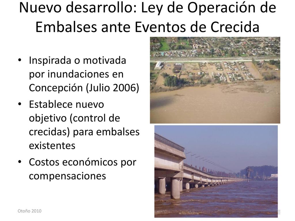 Nuevo desarrollo: Ley de Operación de Embalses ante Eventos de Crecida