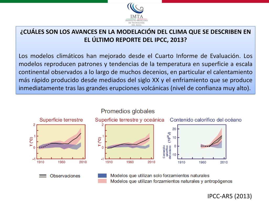 ¿CUÁLES SON LOS AVANCES EN LA MODELACIÓN DEL CLIMA QUE SE DESCRIBEN EN EL ÚLTIMO REPORTE DEL IPCC, 2013