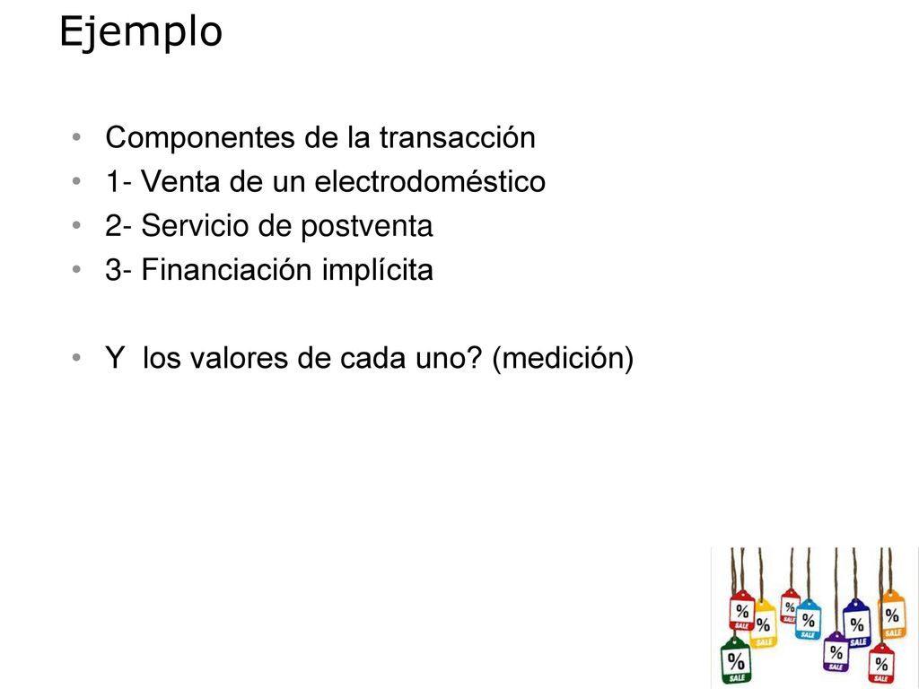 Ejemplo Componentes de la transacción 1- Venta de un electrodoméstico