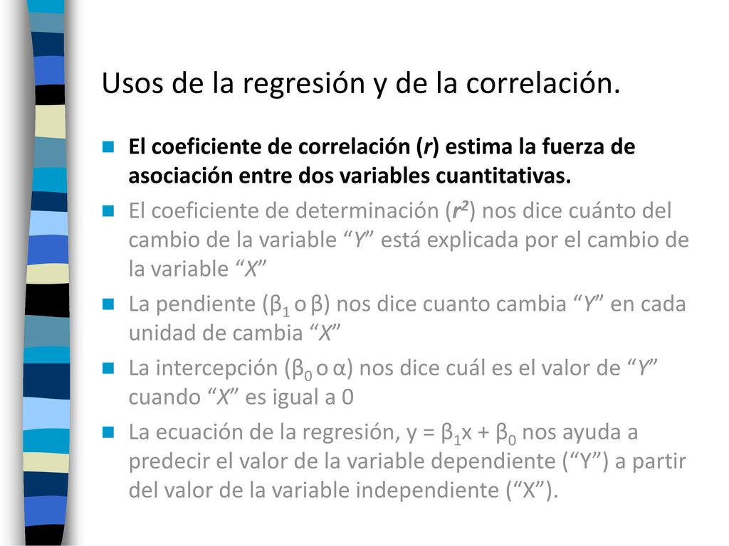 Usos de la regresión y de la correlación.