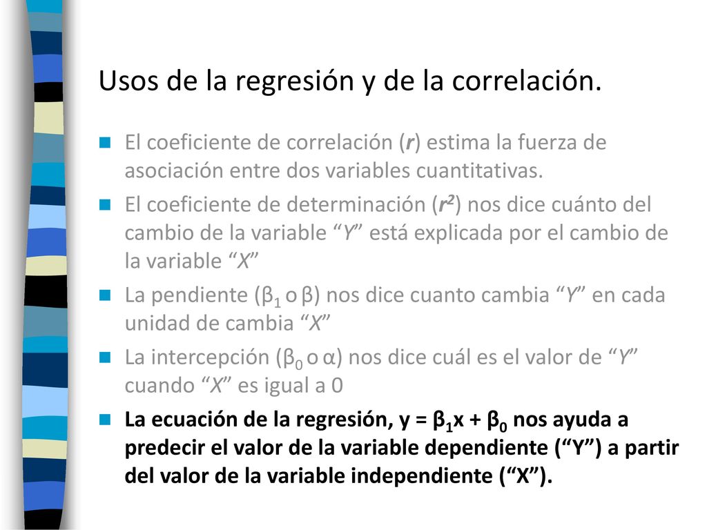 Usos de la regresión y de la correlación.