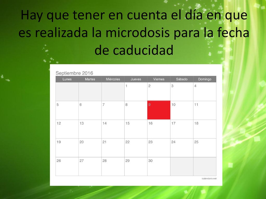 Hay que tener en cuenta el día en que es realizada la microdosis para la fecha de caducidad
