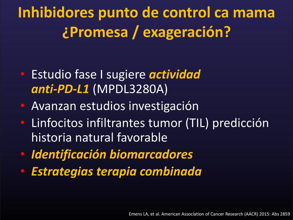 Inhibidores punto de control ca mama ¿Promesa / exageración