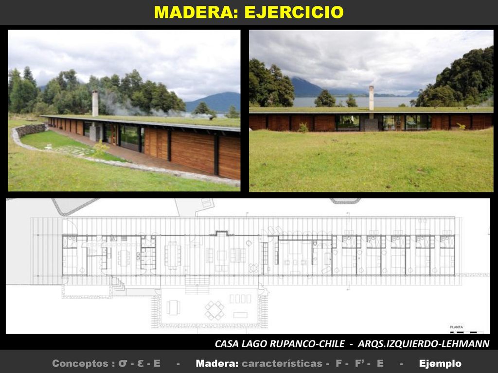 Conceptos : σ - ε - E - Madera: características - F - F’ - E - Ejemplo