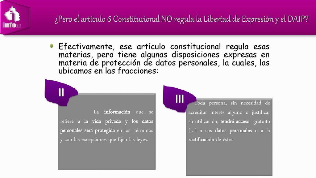 ¿Pero el artículo 6 Constitucional NO regula la Libertad de Expresión y el DAIP