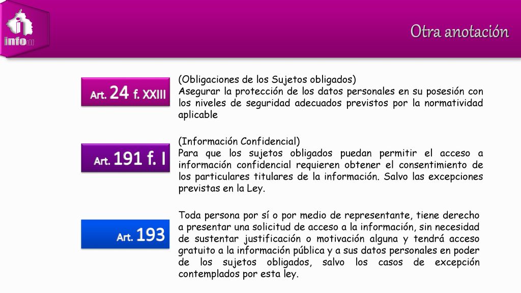 Otra anotación Art. 24 f. XXIII Art. 191 f. I Art. 193