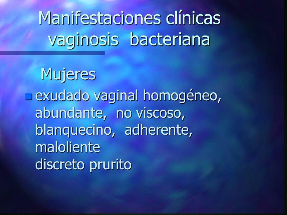 Manifestaciones clínicas vaginosis bacteriana
