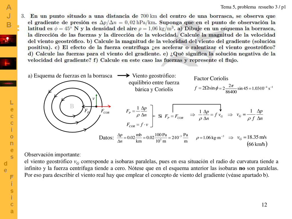 Viento geostrófico: equilibrio entre fuerza bárica y Coriolis
