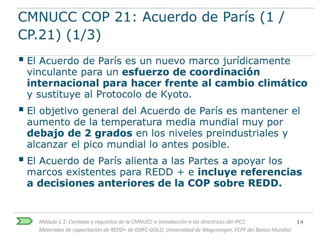 CMNUCC COP 21: Acuerdo de París (1 / CP.21) (1/3)