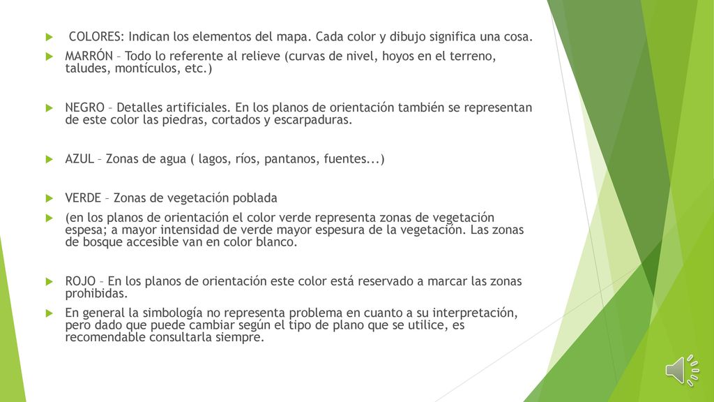 COLORES: Indican los elementos del mapa