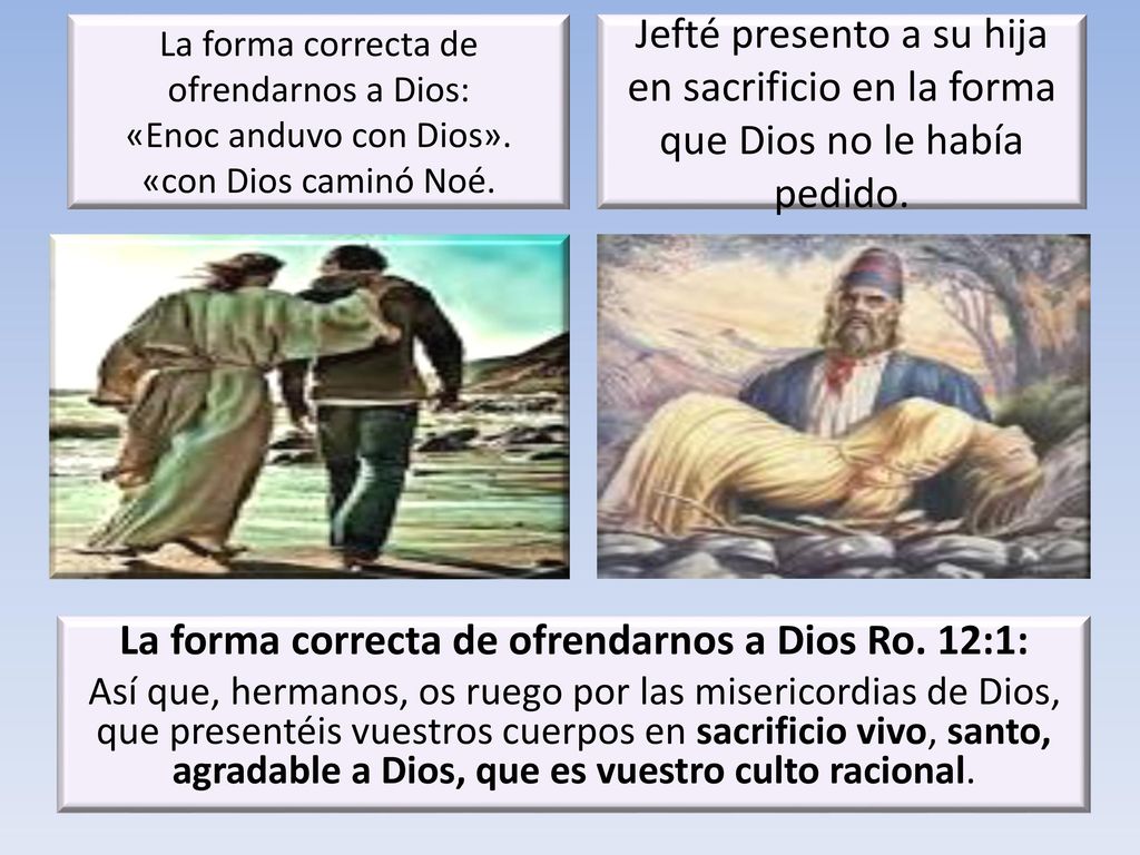 La forma correcta de ofrendarnos a Dios Ro. 12:1: