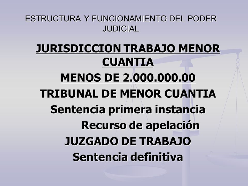 ESTRUCTURA Y FUNCIONAMIENTO DEL PODER JUDICIAL