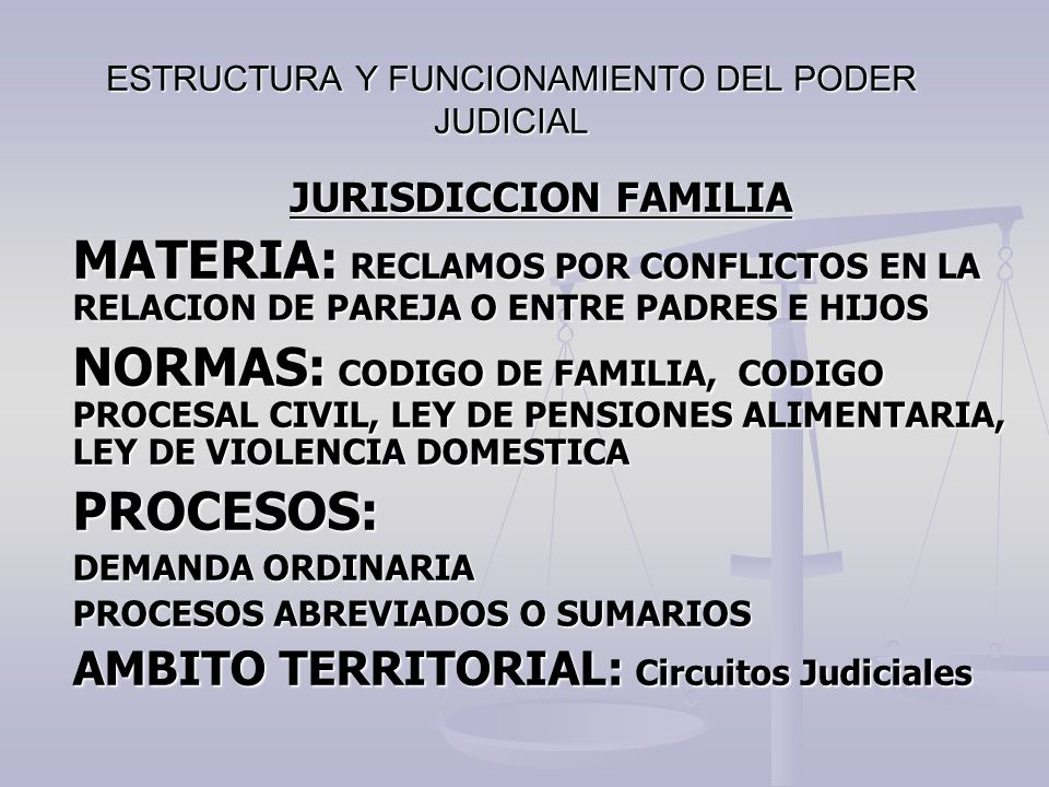 ESTRUCTURA Y FUNCIONAMIENTO DEL PODER JUDICIAL