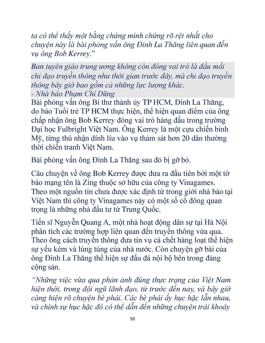 Ban tuyên giáo trung ương không còn đóng vai trò là đầu mối