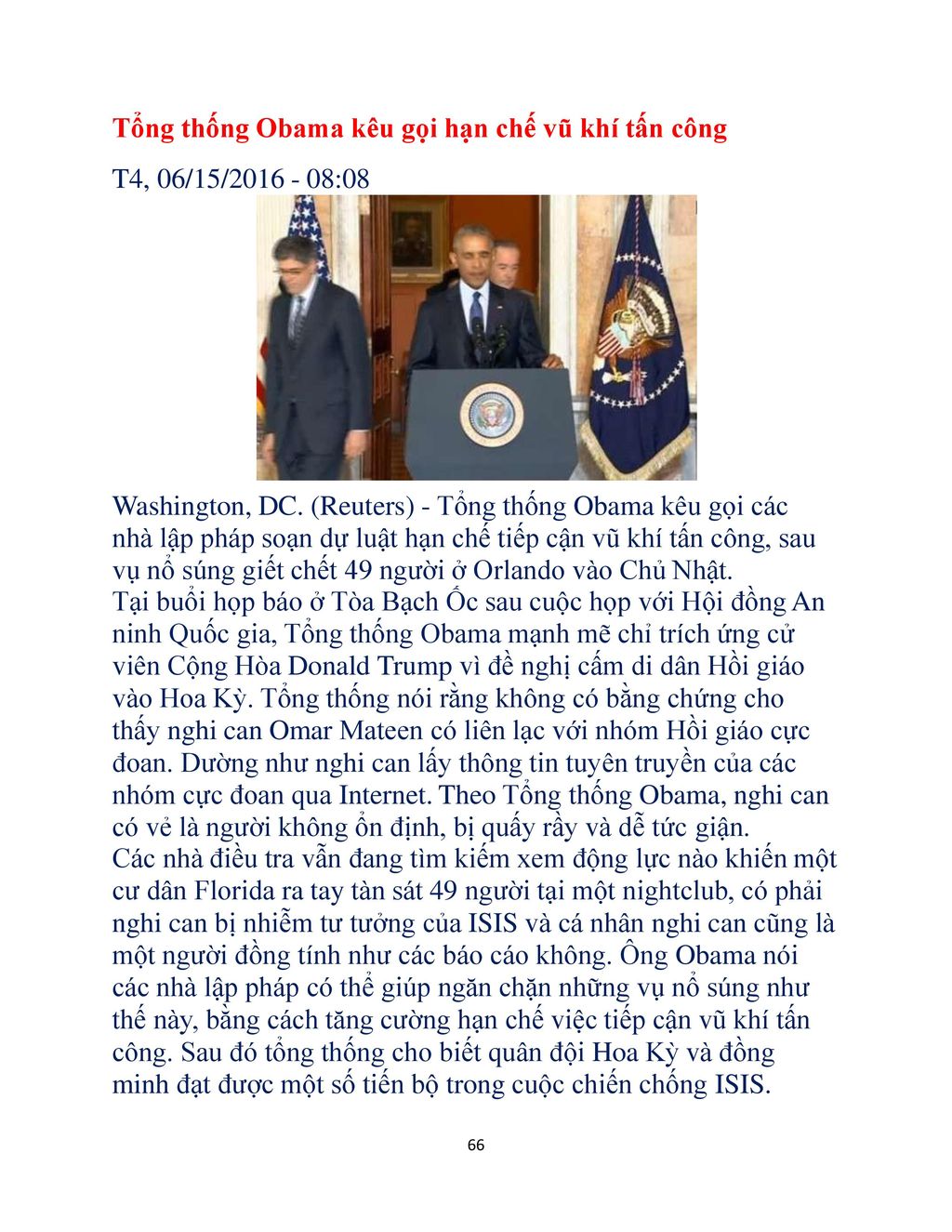 Tổng thống Obama kêu gọi hạn chế vũ khí tấn công