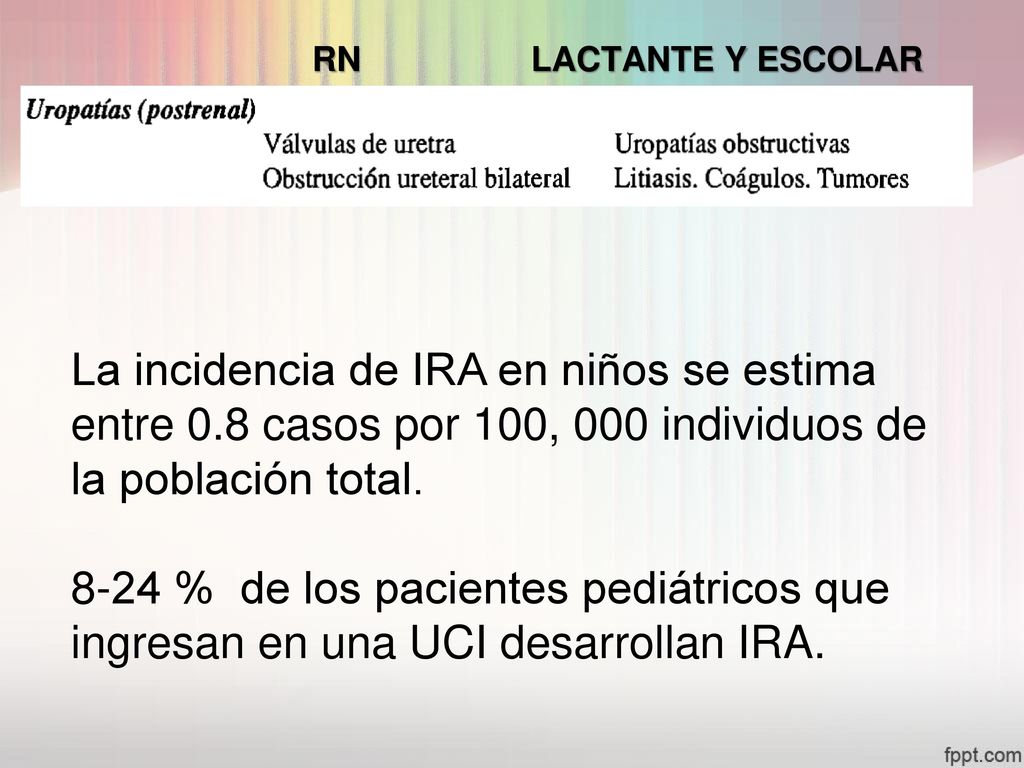 RN LACTANTE Y ESCOLAR La incidencia de IRA en niños se estima entre 0.8 casos por 100, 000 individuos de la población total.