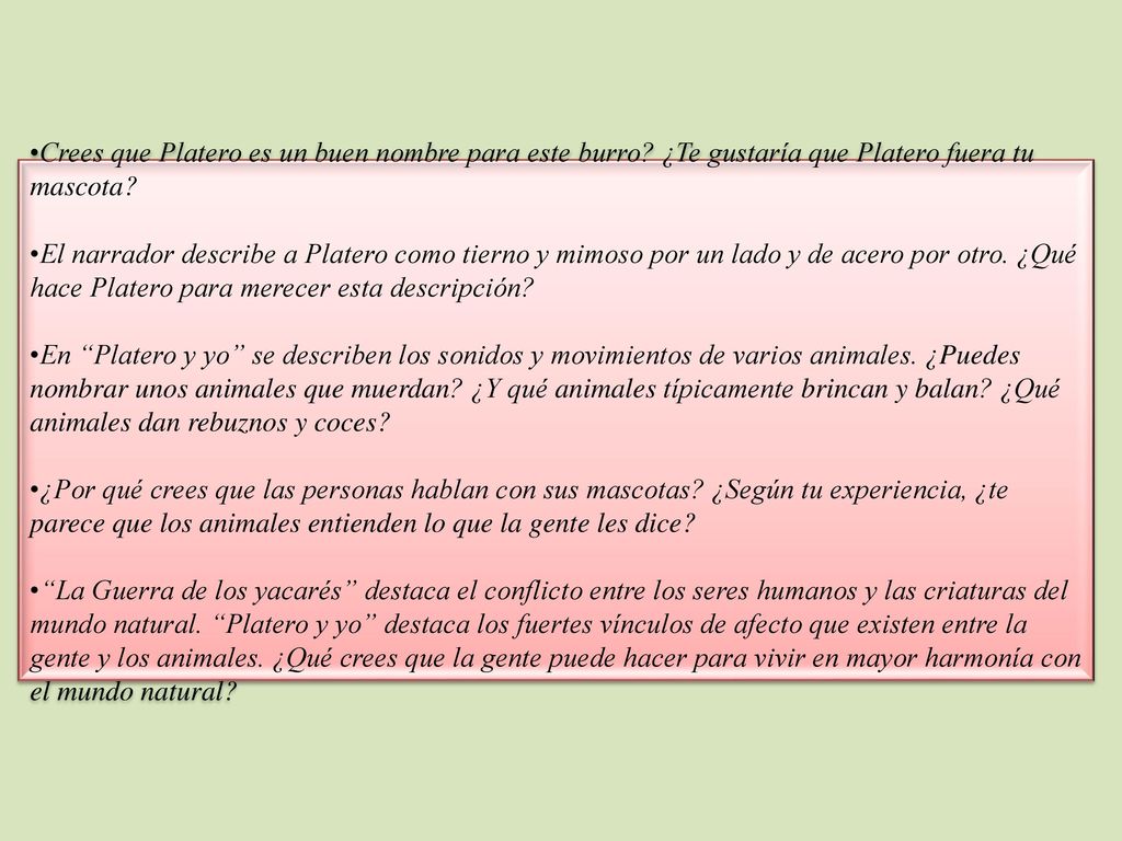 Crees que Platero es un buen nombre para este burro