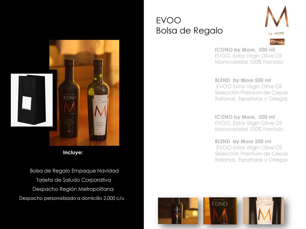 EVOO Bolsa de Regalo ICONO by More, 500 ml
