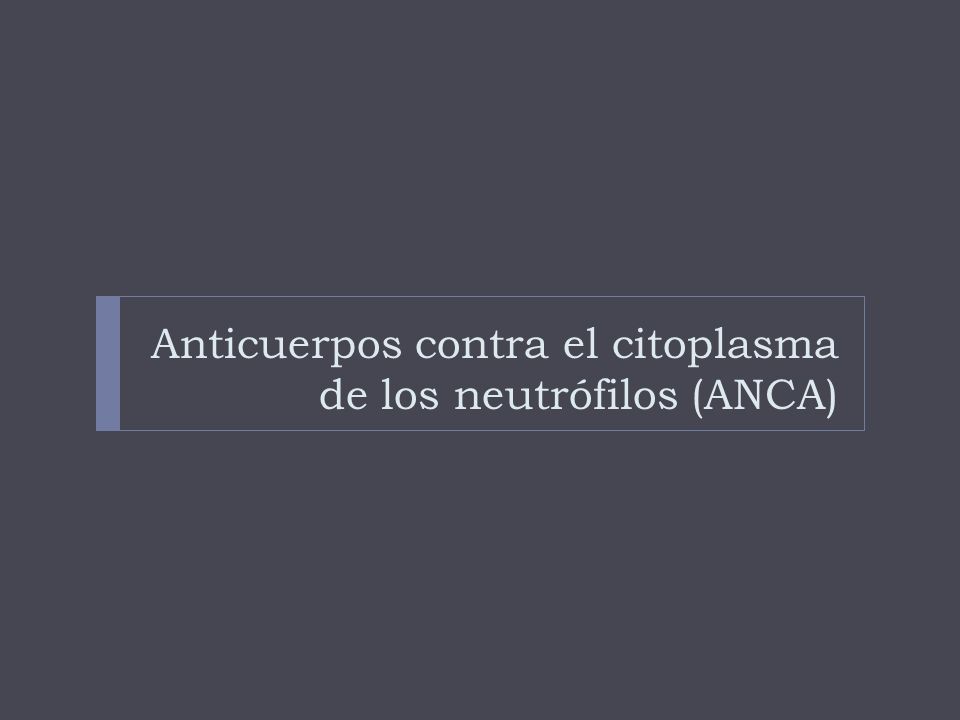 Anticuerpos contra el citoplasma de los neutrófilos (ANCA)